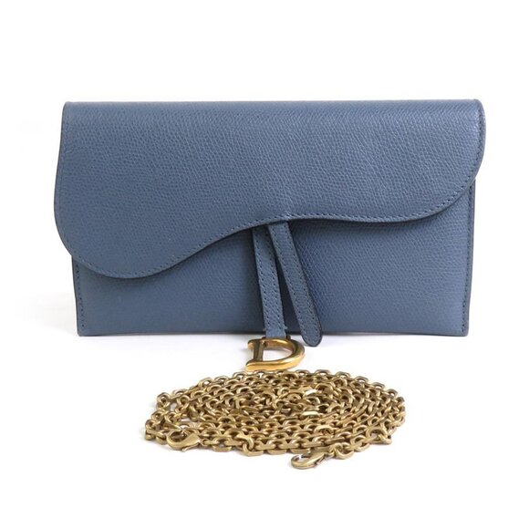 DIOR Blue Leather Wallet - Picture 1 of 5